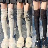 hoombox Solid Color Thigh High Stockings Women Trendy Casual Over The Knee Female Long Socks Thermal Warm Cotton Tall Tube Leggings