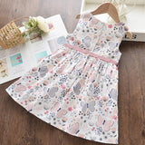 hoombox  Kids Dresses For Girls Children Summer Sleeveless Casual Clothes Dress Girls Animals Pattern Party Dresses 2-7Years