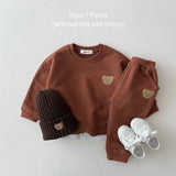 hoombox Fashion Toddler Baby Boys Girl Fall Clothes Sets Baby Girl Clothing Set Kids Sports Bear Sweatshirt Pants 2Pcs Suits Outfits