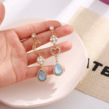 Korean Exquisite Planet Moon Butterfly Tassel Earrings for Women Sparkling Crystal Asymmetrical Drop Earrings Girl Party Jewelry