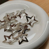 hoombox 10Pcs Silver Star BB Hairclips Girls Y2K Cute Star Barrettes Women Simple Metal Snap Clip Headdress Hair Jewelry Accessories