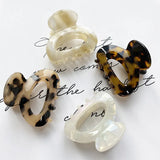 deanwangkt Acetate Hair Claw Clip for Women Girls Mini Leopard Hair Clips Chic Hairclip Barrettes Crab Hairpins Clamp Hair Accessories