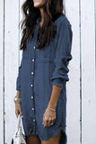 Hoombox  Loose Button Design 4 Colors Denim Dress（4 colors）