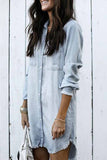 Hoombox  Loose Button Design 4 Colors Denim Dress（4 colors）