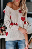 Hoombox  Loose V-Neck Love Knitted Sweater(5 colors)