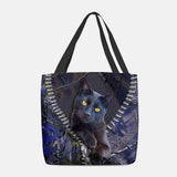 hoombox Women Felt Cute 3D Three-dimensional Cartoon Black Cat Branch Pattern Shoulder Bag Handbag Tote