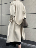 Hoombox Drapey British style loose mid-length trench coat