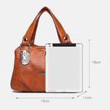 hoombox Women Faux Leather Retro Business Shopping All-match Large Capacity Multi-carry Handbag Tote Crossbody Bag