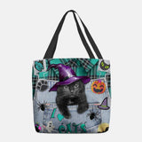 hoombox Women Canvas Magic Hat Three-dimensional 3D Cute Black Cat Handbag Tote Shoulder Bag