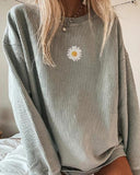 hoombox Casual Floral Printed Long-Sleeved Sweatershirt