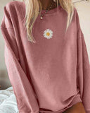 hoombox Casual Floral Printed Long-Sleeved Sweatershirt