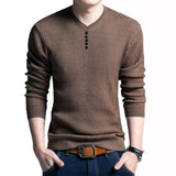 hoombox Men's Sweater V-neck Pullover Bottomed Shirt