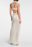 Hoombox Sexy Solid Sequins See-through Backless Slit Halter Sling Dress Dresses