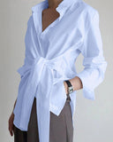 hoombox Long Sleeve Tie Front Shirt