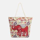 hoombox Women Elephant Printed Large Capacity National Tote Handbag