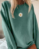 hoombox Casual Floral Printed Long-Sleeved Sweatershirt