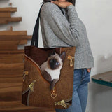 hoombox Women Canvas Cute 3D Three-dimensional Cat Pattern Casual Shoulder Bag Handbag Tote