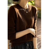 hoombox Loose Round Neck Pullover with Thin Knitted Bottoming Shirt