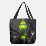 hoombox Women Felt Cute Cartoon Green Monster Pattern Shoulder Bag Handbag Tote