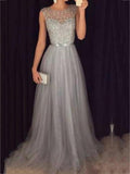 hoombox Chiffon Sleeveless Sequined Evening Wedding Dress