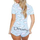 hoombox Women Sexy Sleepwear Cute Cartoon Print Short Set Pajamas Spicy Pepper Sweet Short Sleeve T Shirts Shorts Summer Pijama